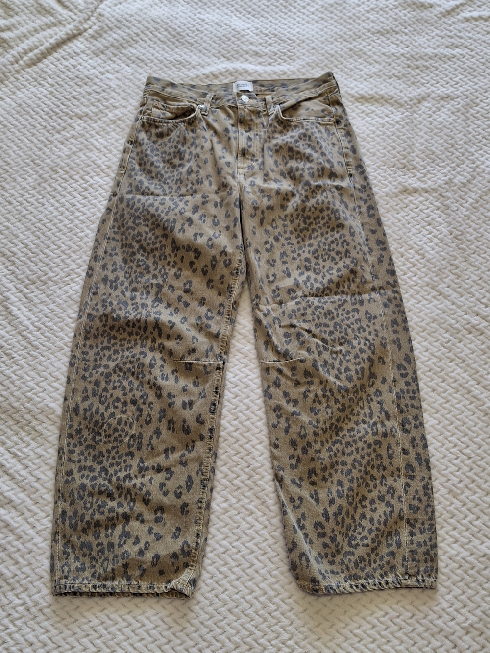 NWOT Citizens Of Humanity Miro Relaxed High Rise Jeans In Cheetah Print Size 29